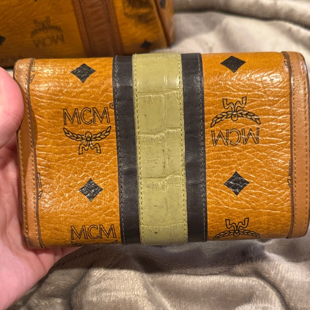 MCM Mini Boston + Trifold Wallet Bundle Authentic - Picture 8 of 8